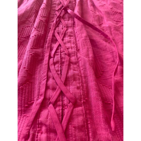 Women’s Pink Anthropologie PILCRO Long Sleeve Button Front Blouse Small Tie Back - Picture 6 of 8